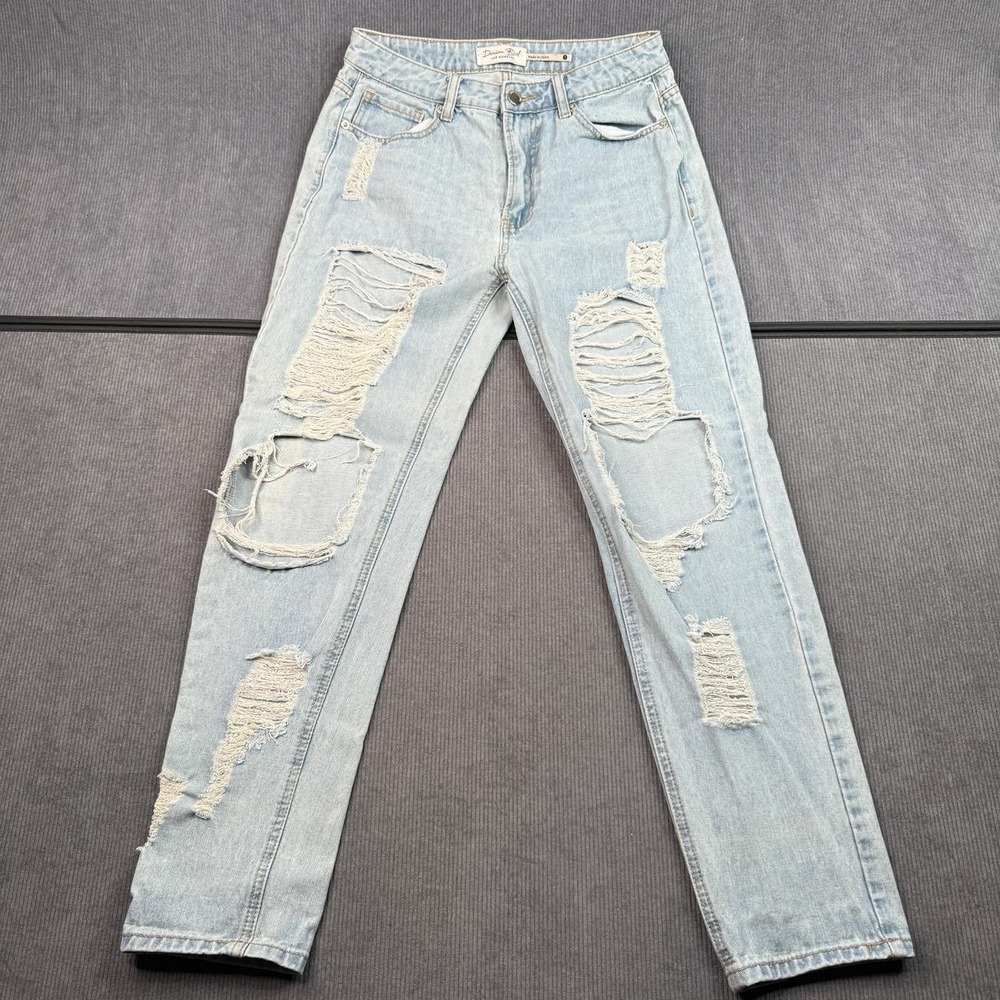 Denim Blvd Los Angeles Distressed Light Wash High Waisted Jeans‎ Size 7
